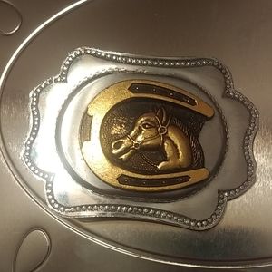 Vintage Lucky Horse belt buckle